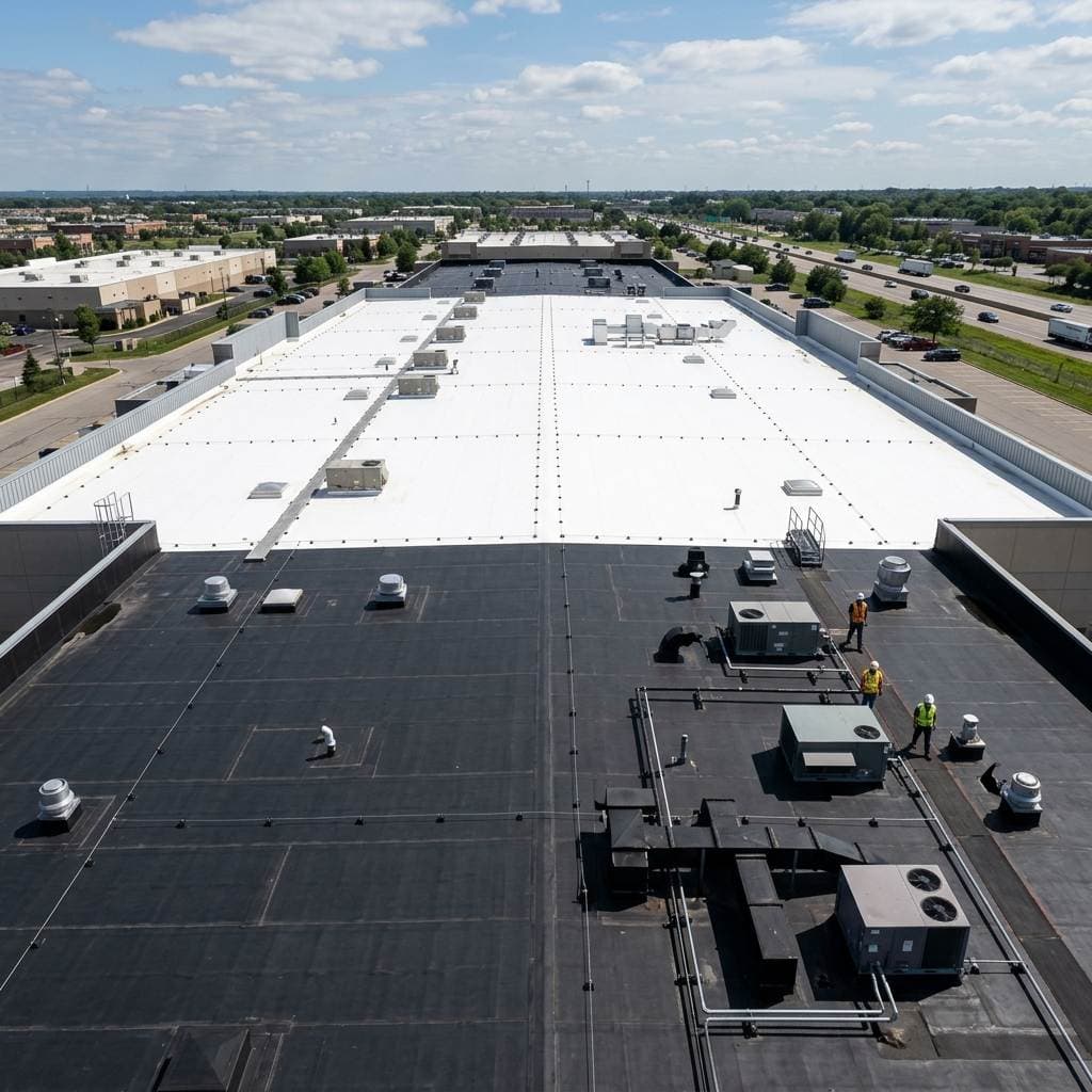 Featured Image: Commercial Flat Roofing Options: TPO, PVC, and EPDM - Diversified Roofing Solutions